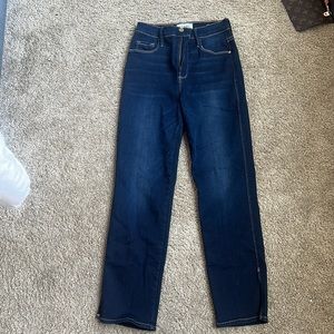 Dark wash straight style jeans